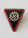 DAF (Deutsche Arbeitsfront) women's membership badge red border. Reverse marked RZM M1/18 
